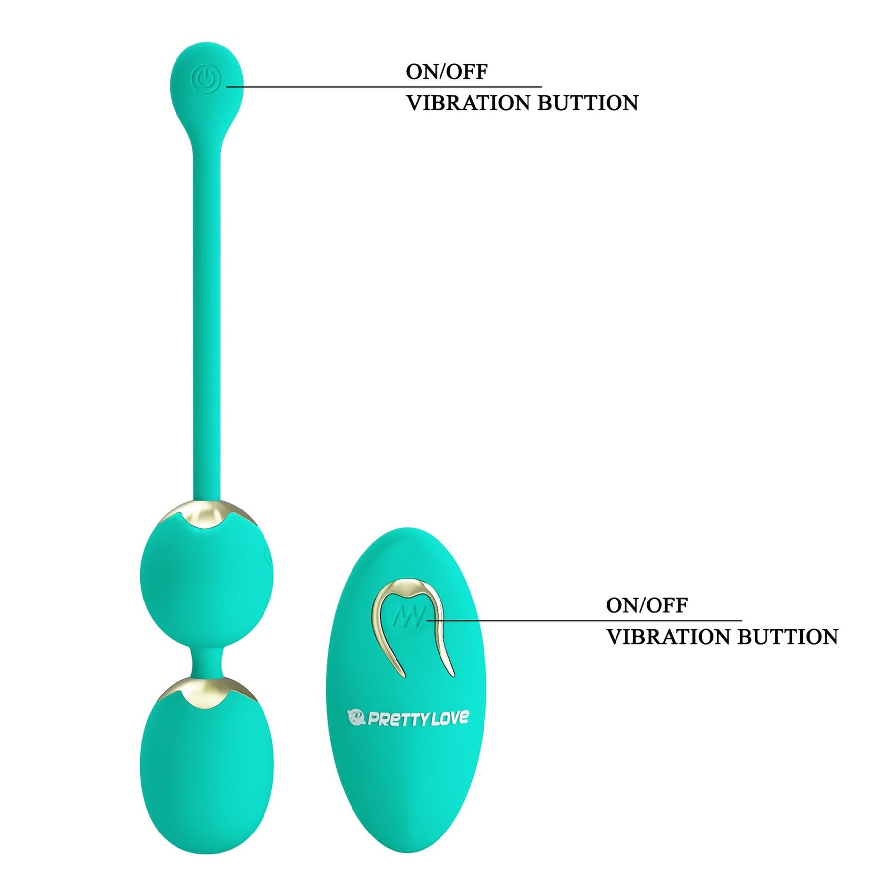 Bile vibratoare Pretty Love Dream Chaser, verzi, cu telecomandă, 12 moduri