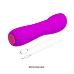 Vibrator USB Pretty Love Adam din silicon pentru punctul G, 12 cm, 12 funcții