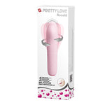 Vibrator mini Pretty Love Burke din silicon, roz, USB, 4 vibrații, 4 rotații