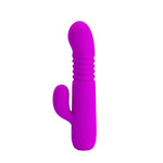 Vibrator USB din silicon, rezistent la apă, Pretty Love Domenico, model iepuraș