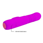 Vibrator USB din silicon, rezistent la apă, Pretty Love Domenico, model iepuraș