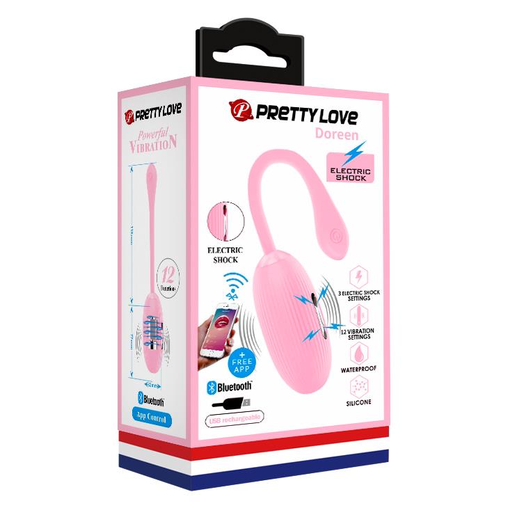 Pretty Love Doreen 3 Ouă Vibratoare din Silicon Mov cu Aplicație USB 19cm