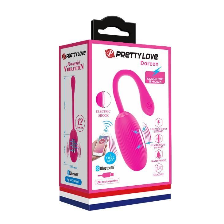 Ou vibrator wireless Pretty Love Doreen, 12 funcții, USB, roz