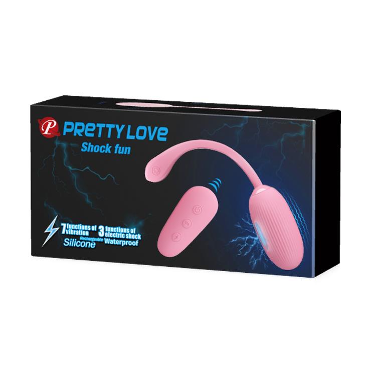 Ou vibrant Pretty Love Shock Fun din silicon, roz, reîncărcabil