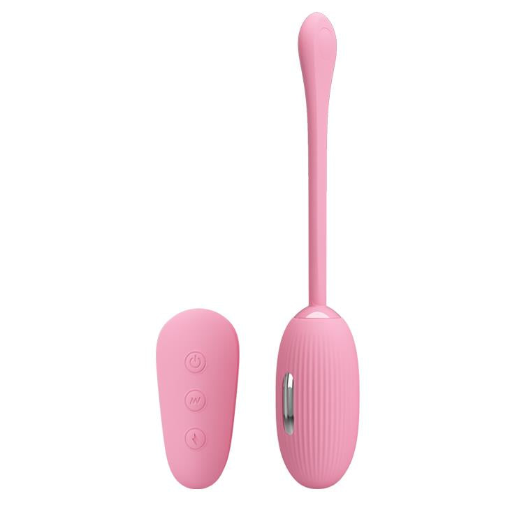 Ou vibrant Pretty Love Shock Fun din silicon, roz, reîncărcabil