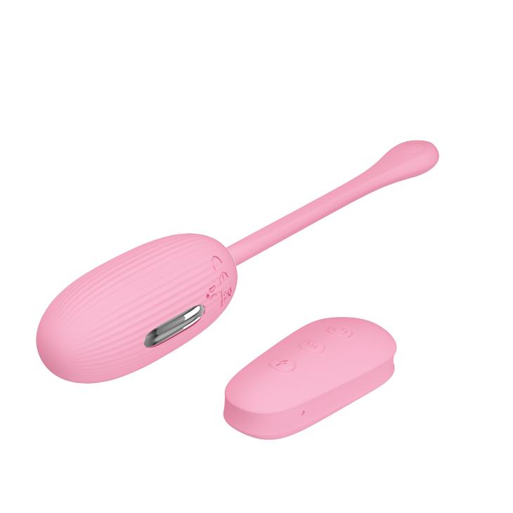 Ou vibrant Pretty Love Shock Fun din silicon, roz, reîncărcabil