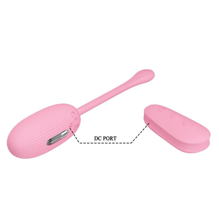Ou vibrant Pretty Love Shock Fun din silicon, roz, reîncărcabil