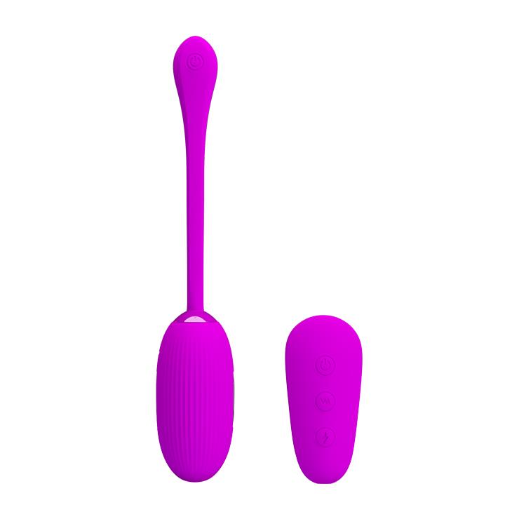 Ou vibrant wireless Pretty Love din silicon, violet, cu șoc