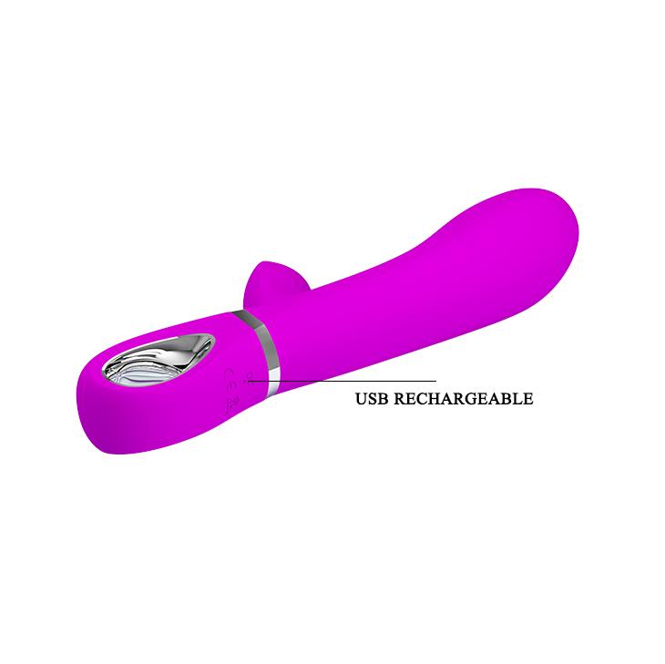 Vibrator Pretty Love Thomas cu punct G și iepuraș, violet, USB