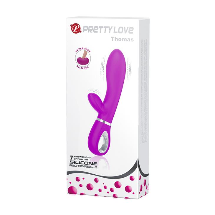 Vibrator Pretty Love Thomas cu punct G și iepuraș, violet, USB
