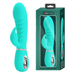 Vibrator Pretty Love Prescott Soft Bunny, verde, cu 7 funcții