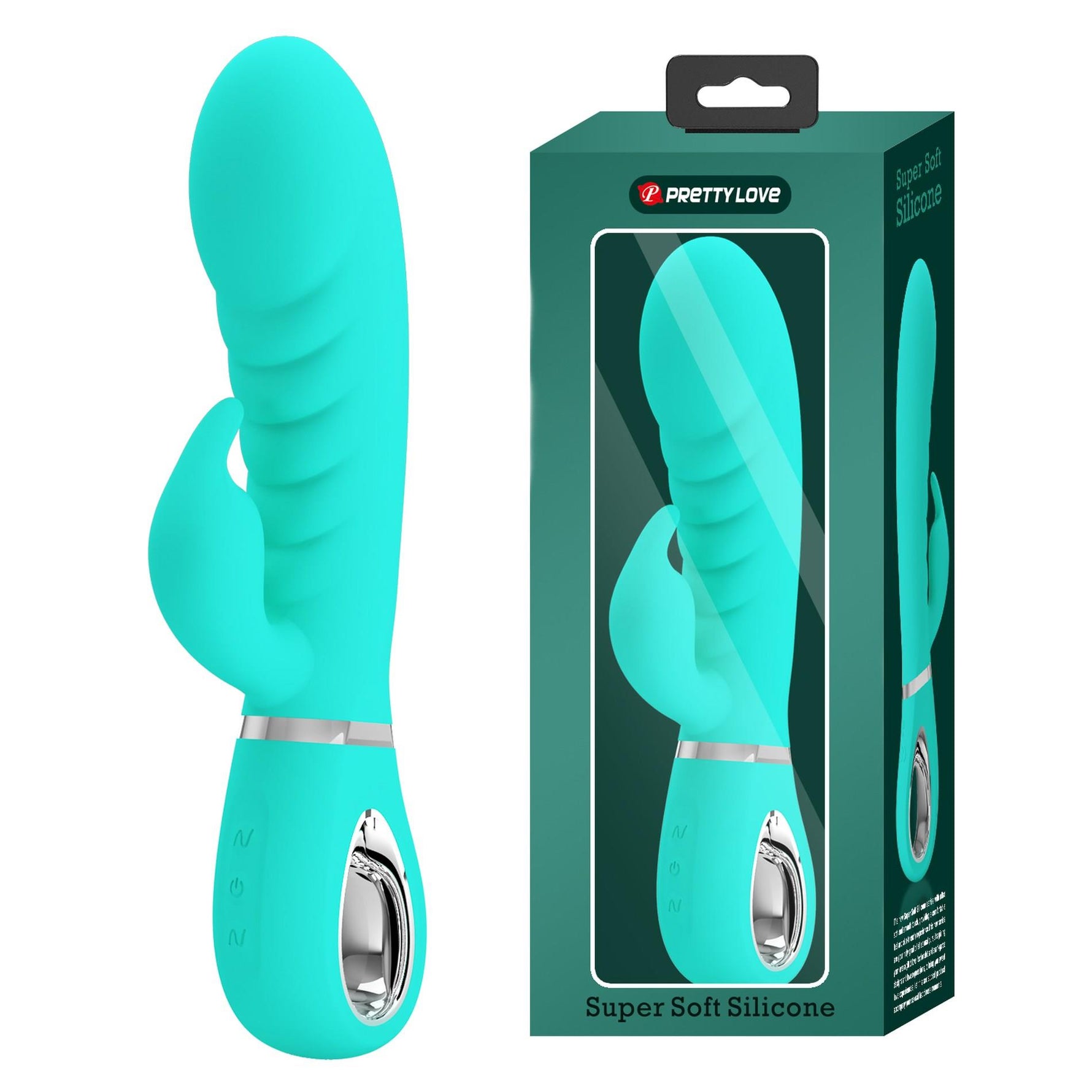 Vibrator Pretty Love Prescott Soft Bunny, verde, cu 7 funcții