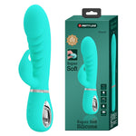 Vibrator Pretty Love Prescott Soft Bunny, verde, cu 7 funcții