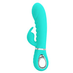 Vibrator Pretty Love Prescott Soft Bunny, verde, cu 7 funcții