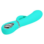 Vibrator Pretty Love Prescott Soft Bunny, verde, cu 7 funcții