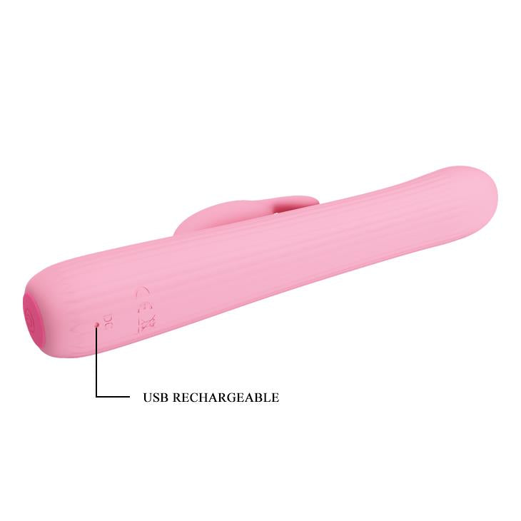 Vibrator Pretty Love Julian Pink cu USB pentru punct G, 4 rotații, 4 vibrații