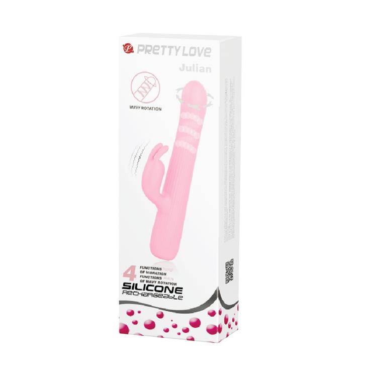Vibrator Pretty Love Julian Pink cu USB pentru punct G, 4 rotații, 4 vibrații