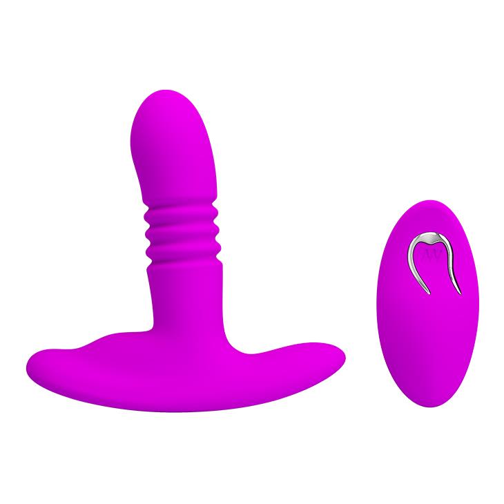 Vibrator anal din silicon Pretty Love Heatcher, cu 12 vibrații, cu telecomandă USB