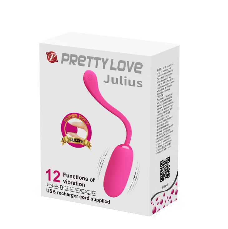 Pretty Love Julius Egg Ou vibrator wireless roz, 12 funcții