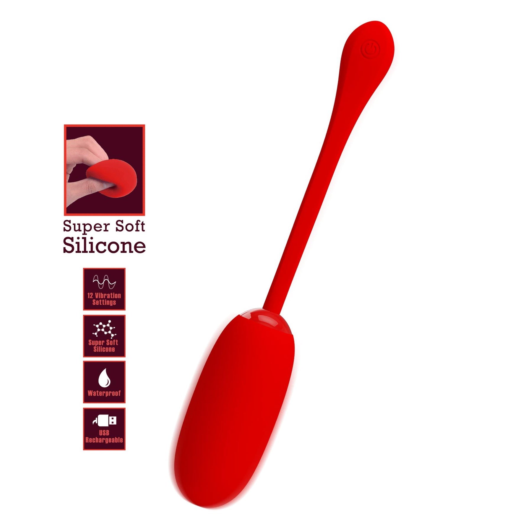 Pretty Love Julius Egg Ou vibrator wireless Roșu 12 funcții