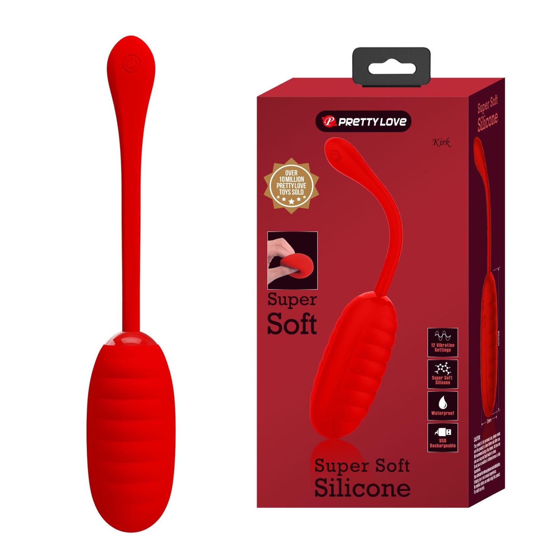 Pretty Love Kirk Egg Ou vibrator wireless Roșu 12 funcții