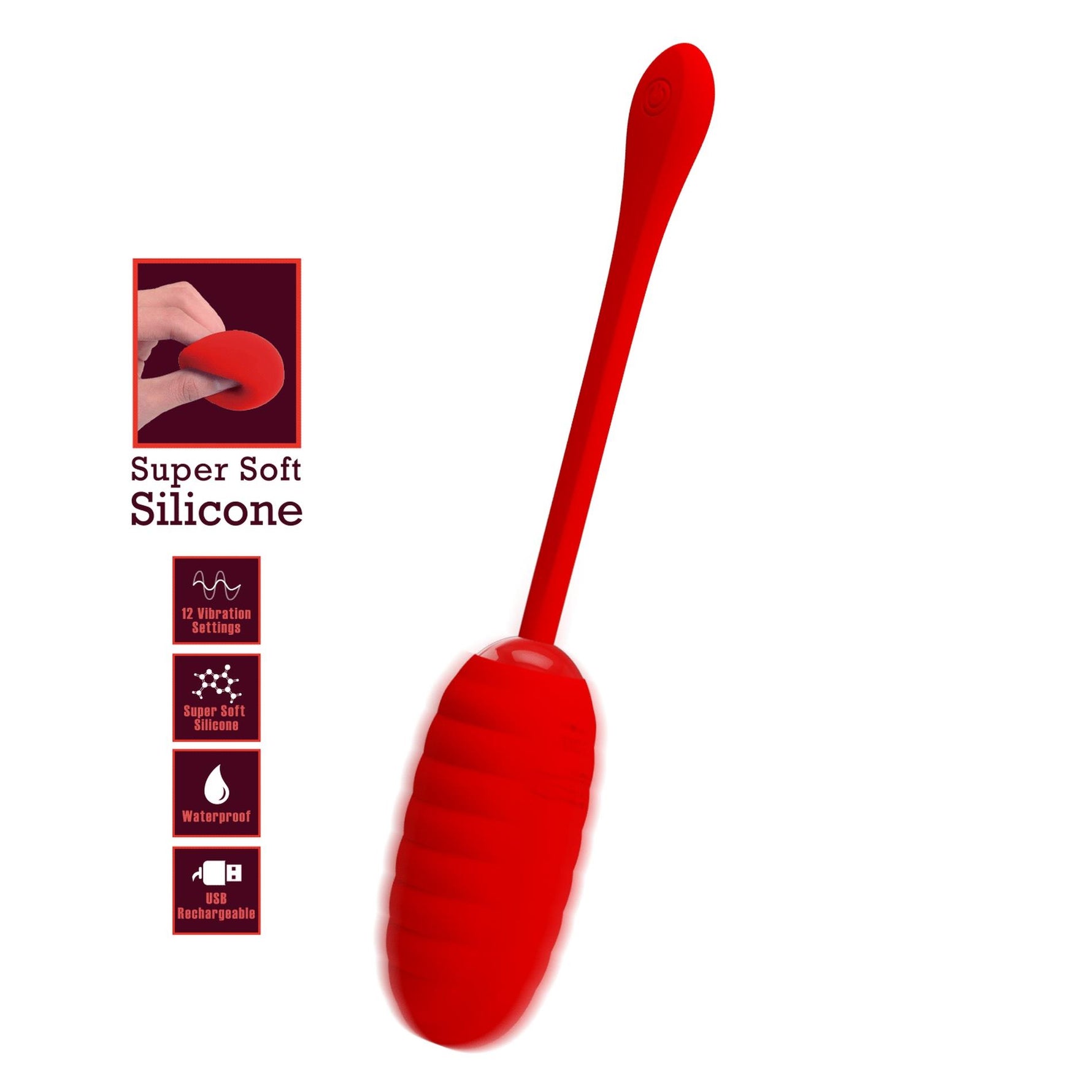 Pretty Love Kirk Egg Ou vibrator wireless Roșu 12 funcții