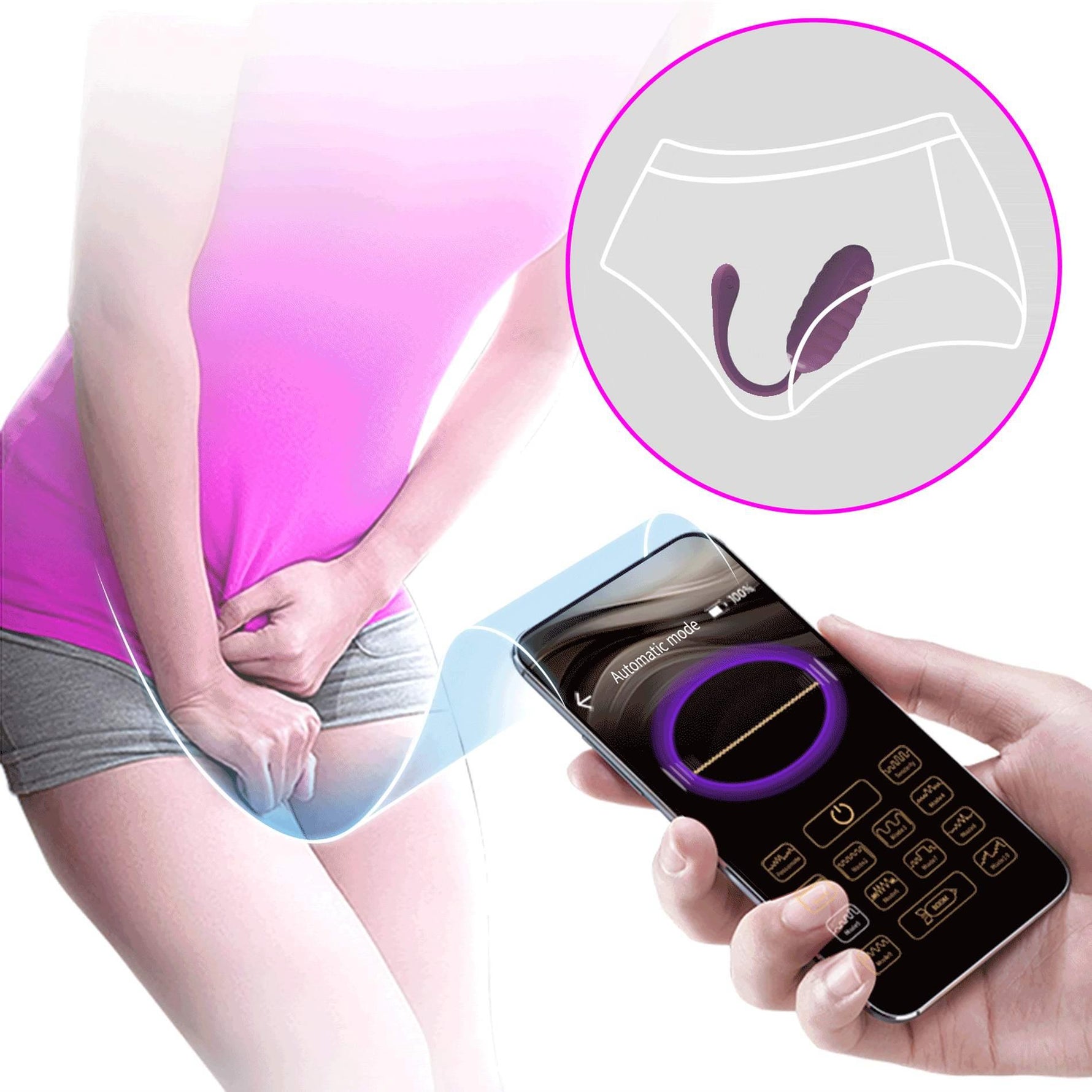 Ou vibrant Pretty Love Casper, violet, cu 12 moduri, aplicație USB