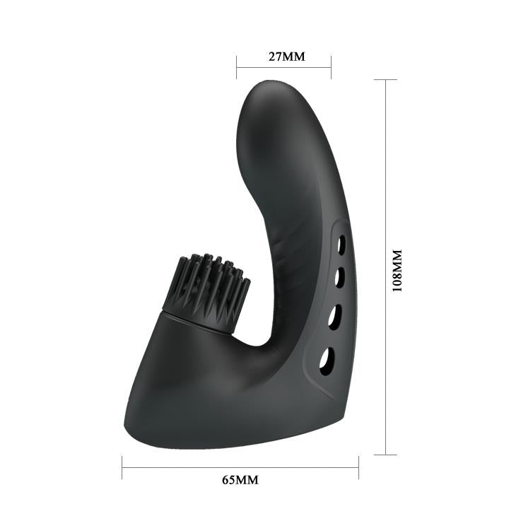 Vibrator pentru deget Pretty Love din silicon, 3 vibrații, 3 rotații, USB