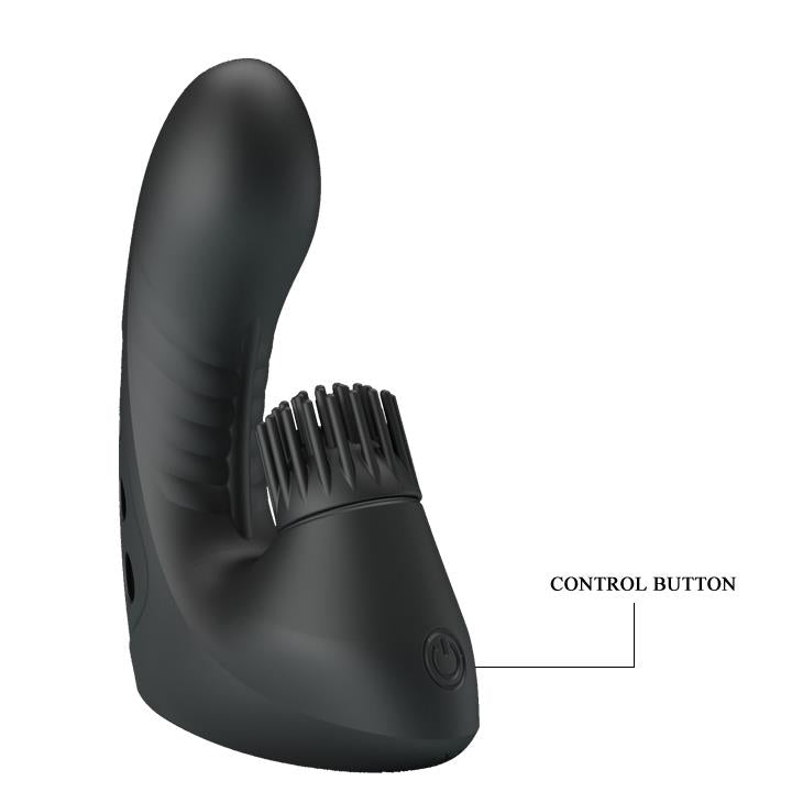 Vibrator pentru deget Pretty Love din silicon, 3 vibrații, 3 rotații, USB
