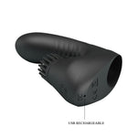 Vibrator pentru deget Pretty Love din silicon, 3 vibrații, 3 rotații, USB