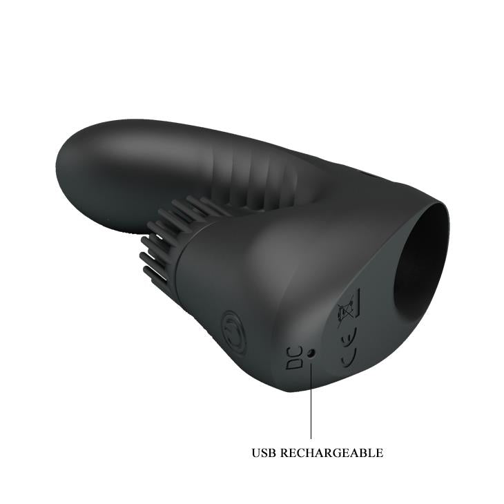 Vibrator pentru deget Pretty Love din silicon, 3 vibrații, 3 rotații, USB