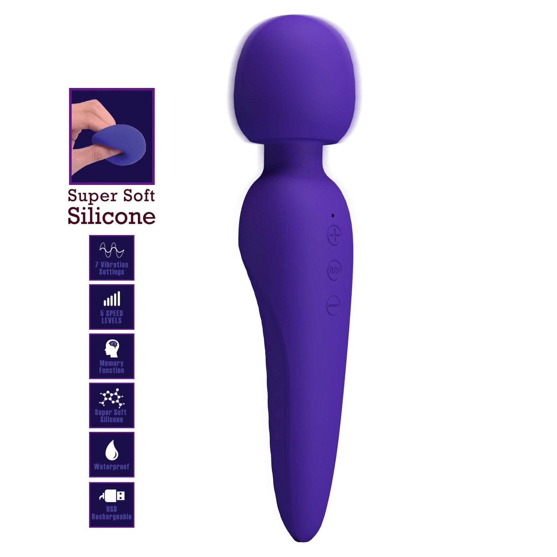 Masaj clitoridian Pretty Love Meredith, silicon violet, impermeabil