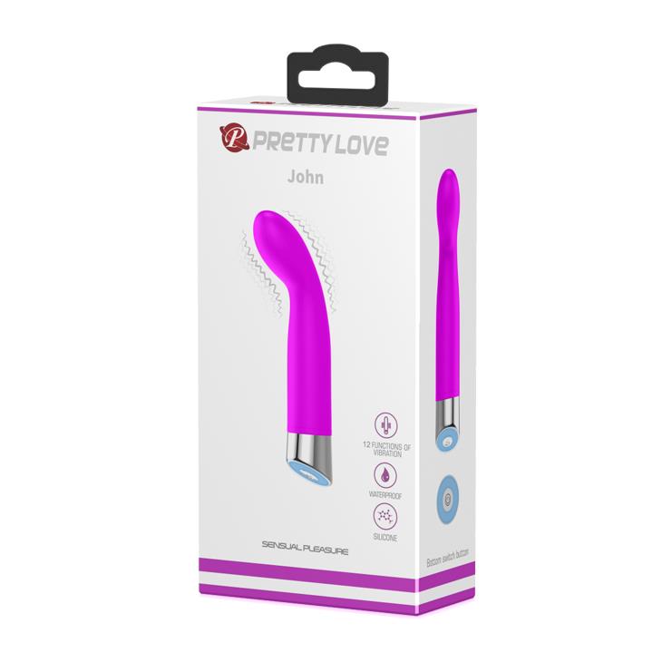 Vibrator Pretty Love John din silicon pentru punctul G, 12 funcții, impermeabil