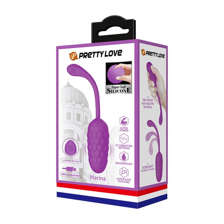 Ou vibrant Pretty Love Marina din silicon matlasat, violet deschis