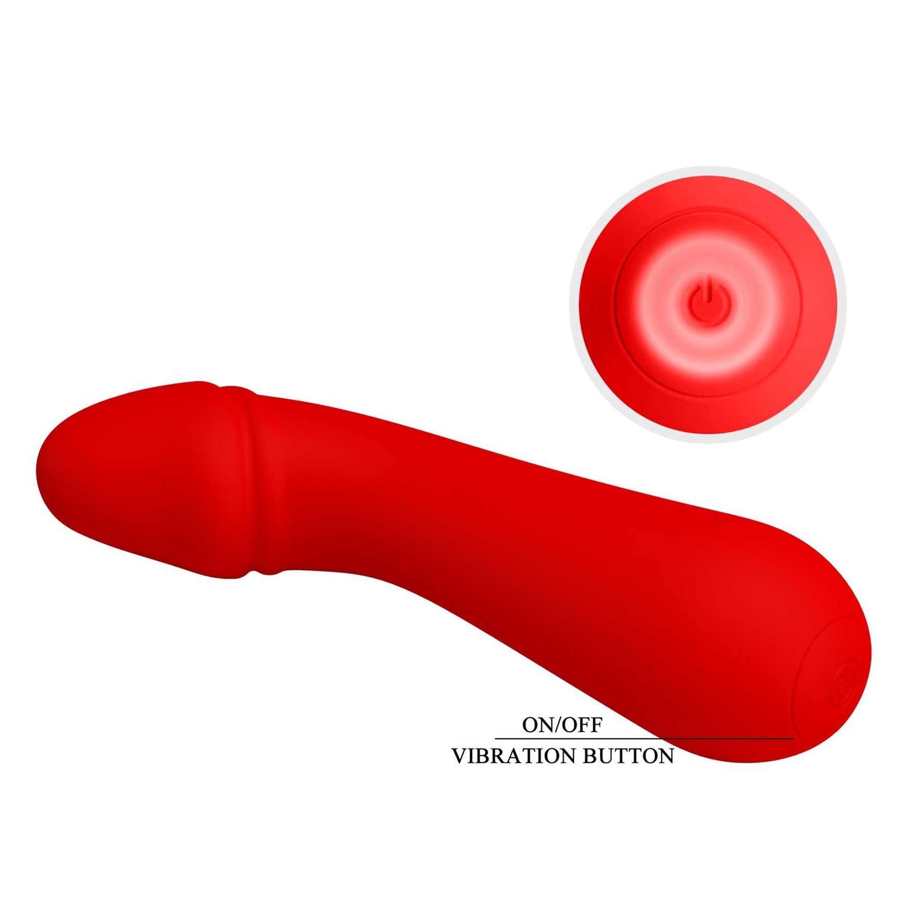 Vibrator Pretty Love Cetus pentru punctul G, silicon roșu, 12 vibrații
