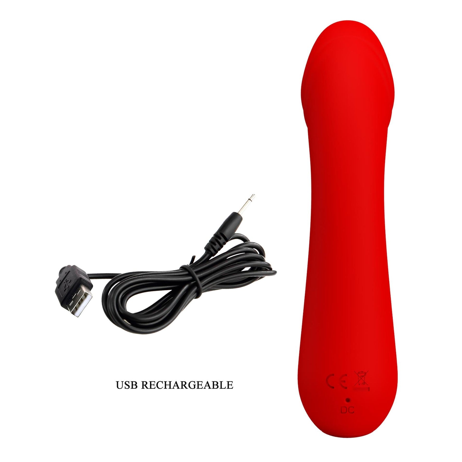 Vibrator Pretty Love Cetus pentru punctul G, silicon roșu, 12 vibrații