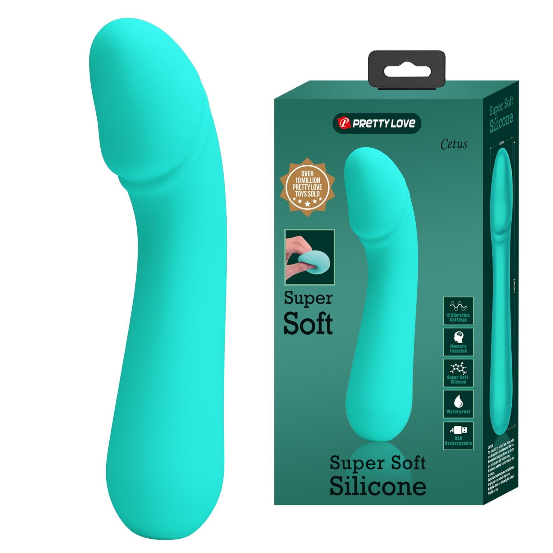 Vibrator Pretty Love Cetus din silicon pentru punctul G, verde, 12 funcții