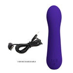 Vibrator pentru punctul G din silicon Pretty Love Faun, violet închis