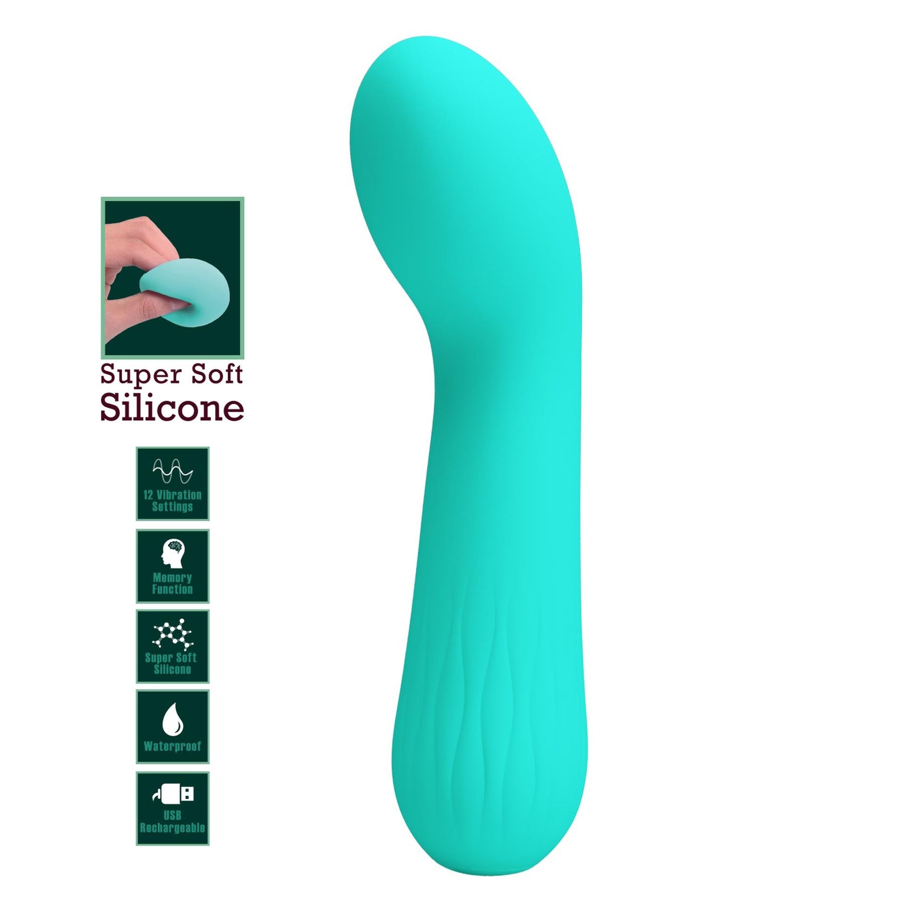 Vibrator Pretty Love Faun din silicon pentru punctul G, verde, cu 12 funcții