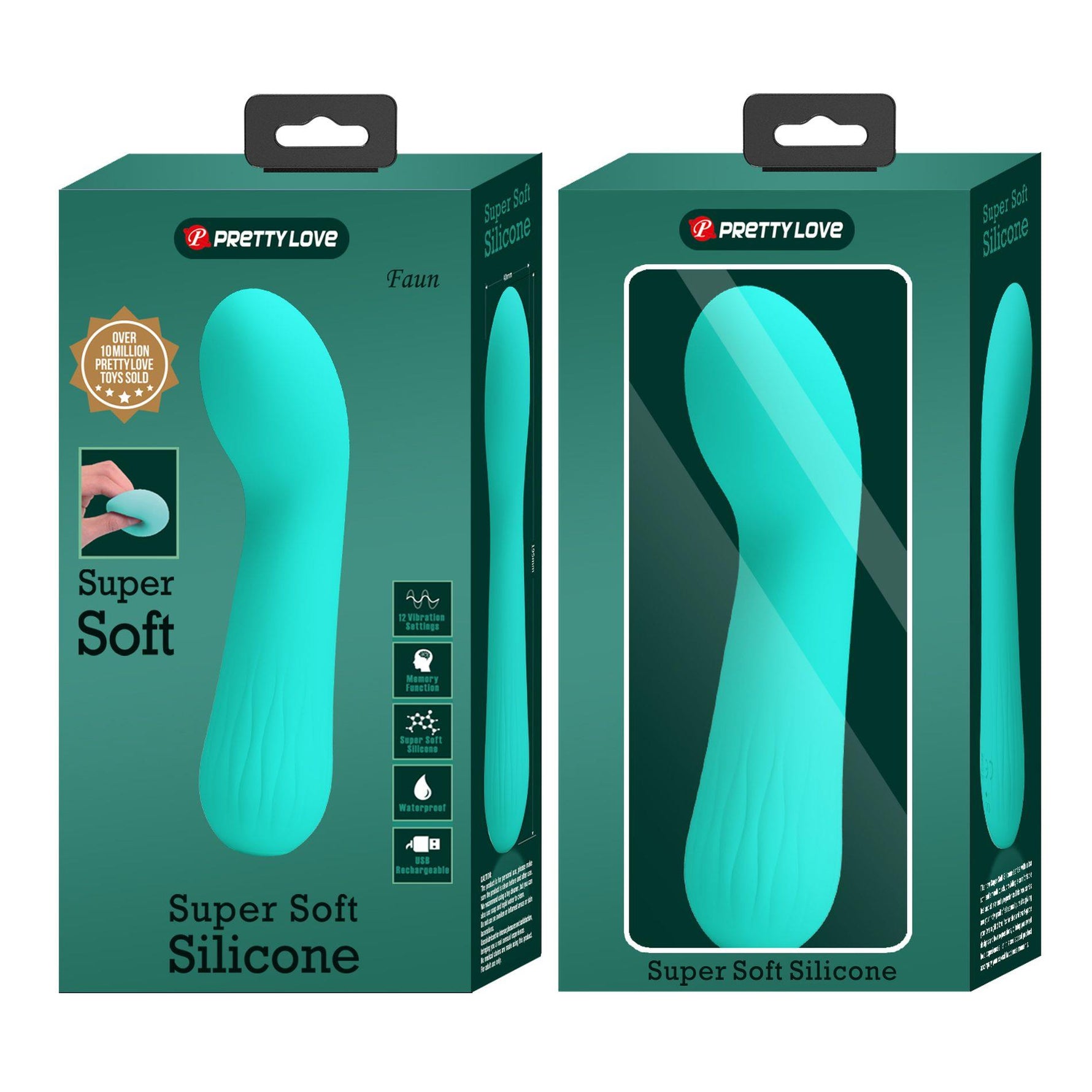 Vibrator Pretty Love Faun din silicon pentru punctul G, verde, cu 12 funcții