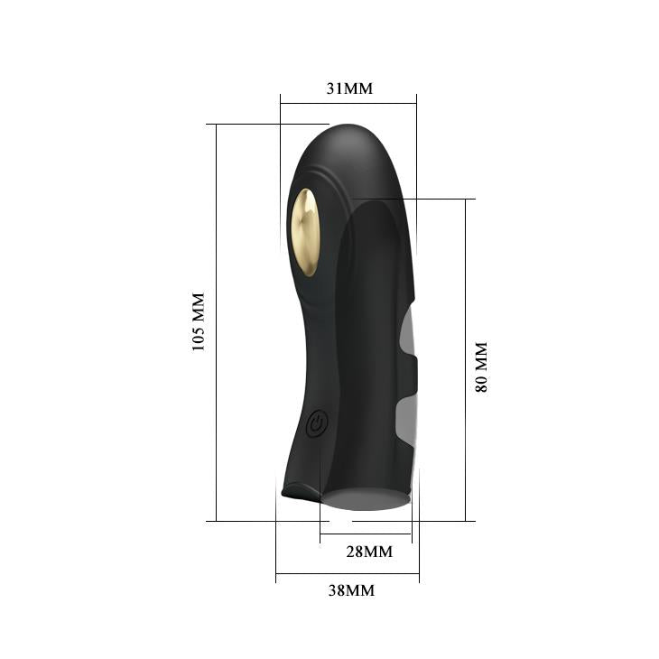 Husă de electrostimulare pentru deget Pretty Love Pegasus, neagră, cu USB