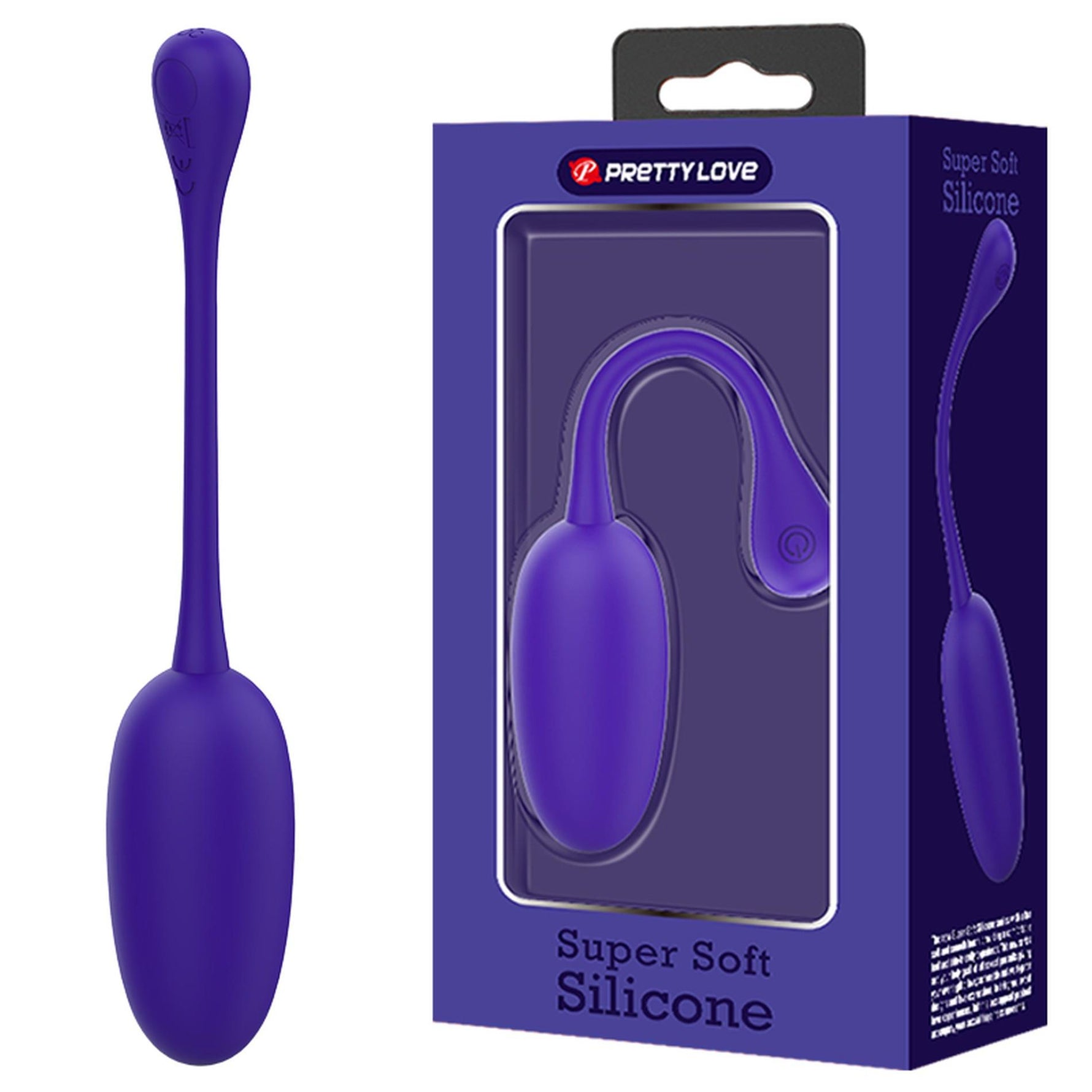 Ou vibrant din silicon Pretty Love Knucker, violet, 12 funcții