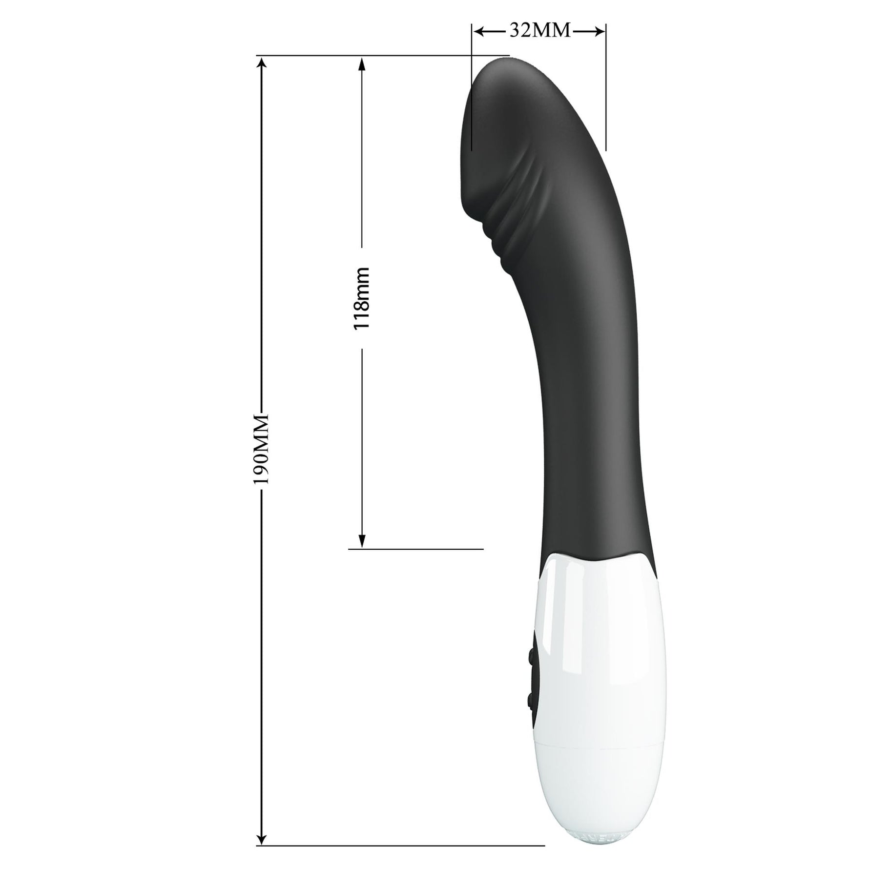 Vibrator Pretty Love Elemental Silicone pentru Punct G, Negru, 30 de Funcții
