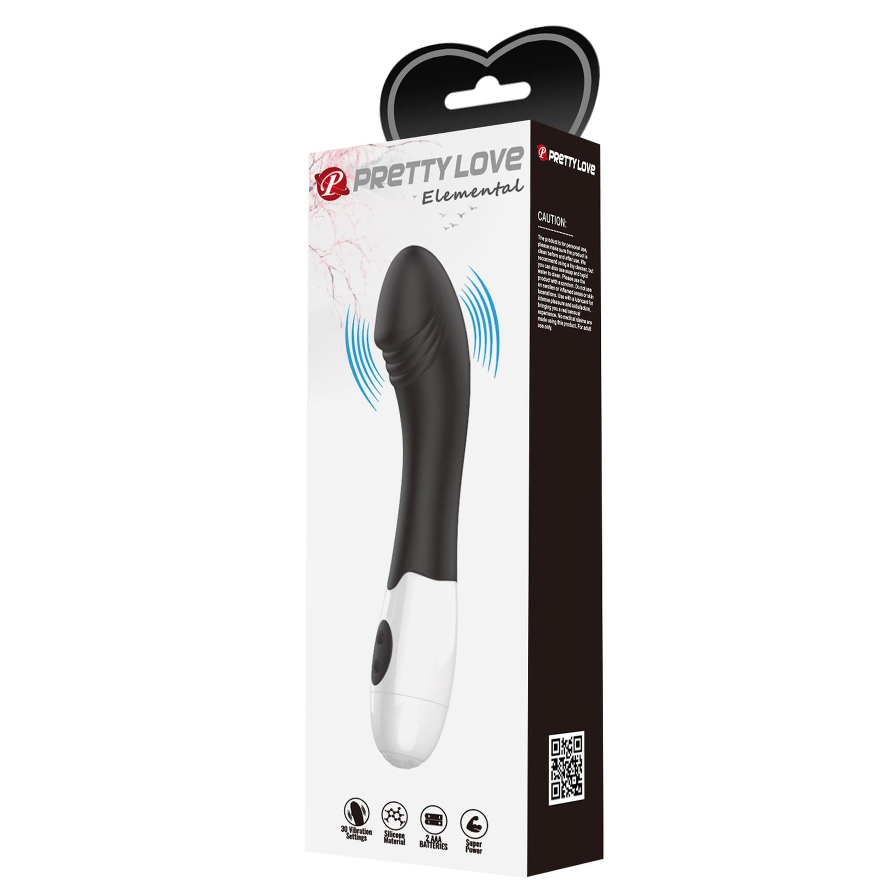 Vibrator Pretty Love Elemental Silicone pentru Punct G, Negru, 30 de Funcții