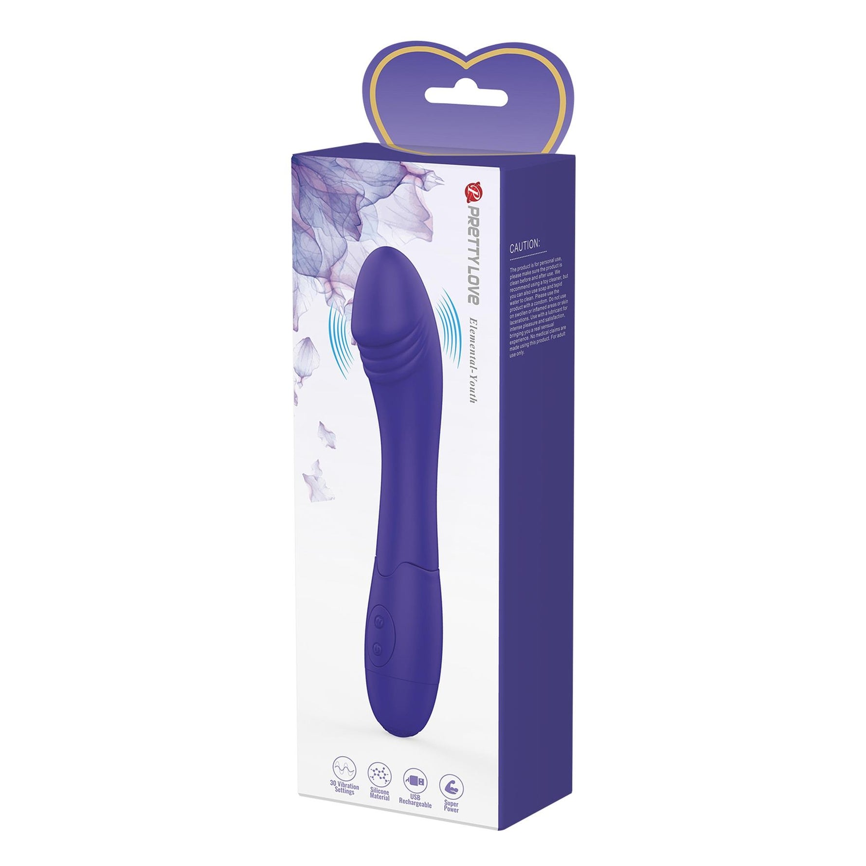 Vibrator Pretty Love Elemental Youth din silicon pentru punctul G, 30 de moduri