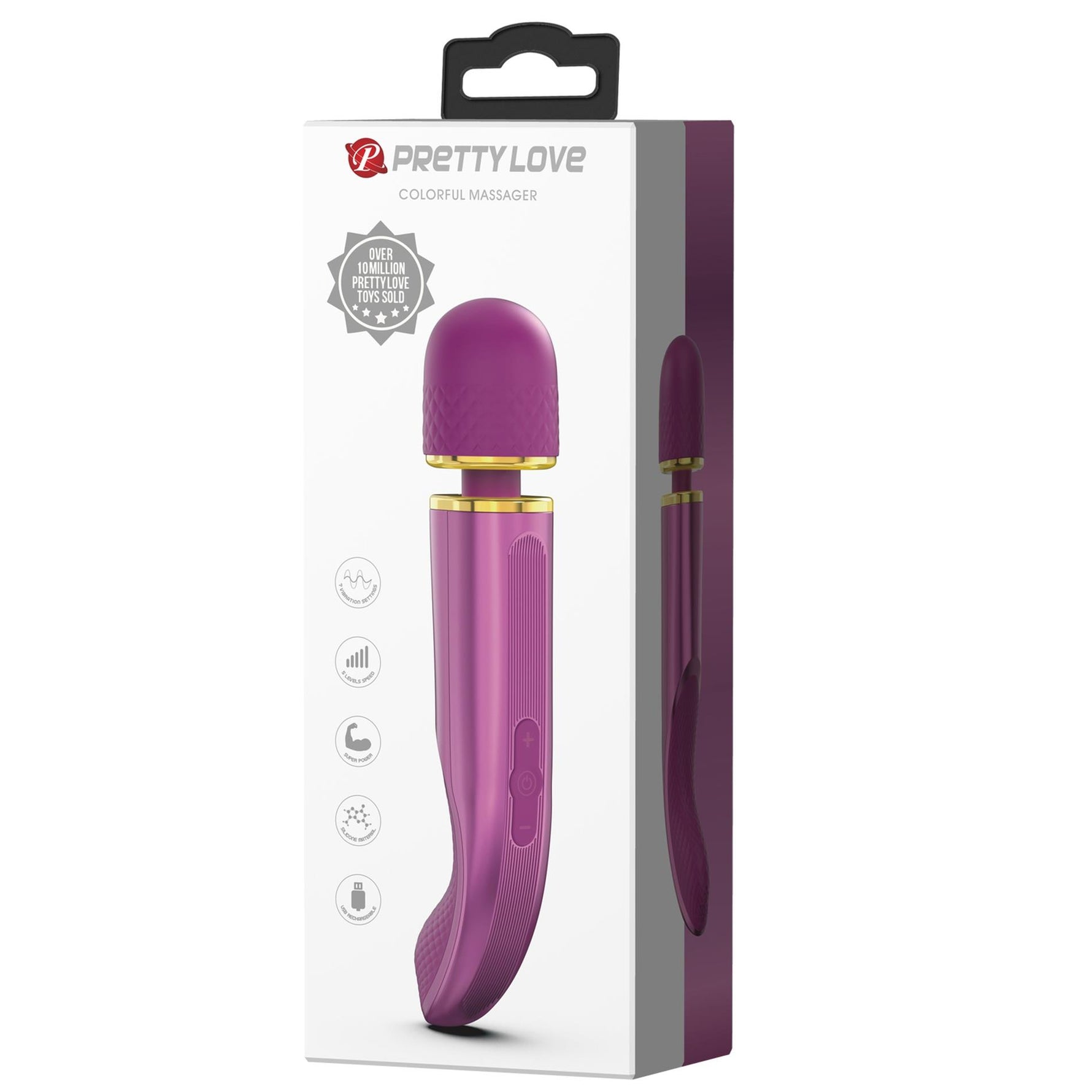 Masaj vibrant colorat Pretty Love, 7 funcții, 5 viteze
