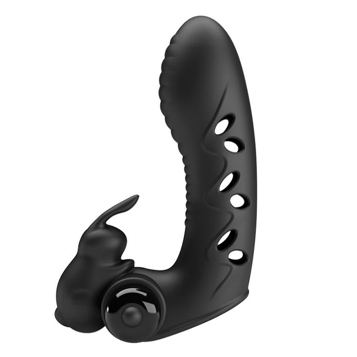 Husă de deget Pretty Love Honey Finger Bunny din silicon, 10 vibrații