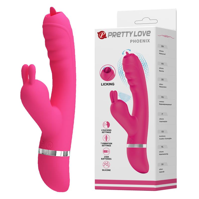 Vibrator Pretty Love Phoenix pentru sugere și lingerea iepurașului