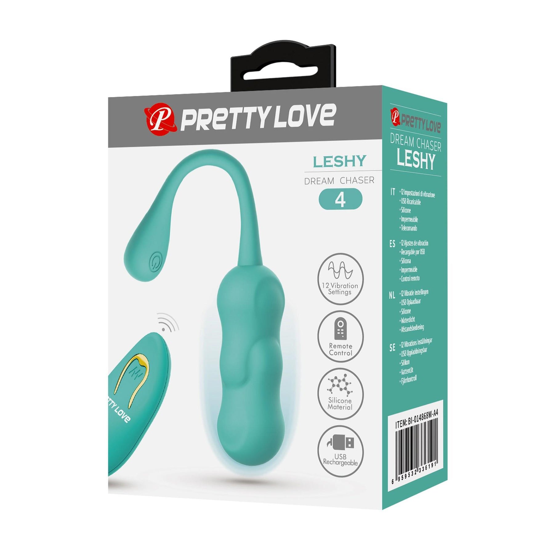 Ou vibrant Pretty Love Leshy Dream Chaser din silicon verde cu telecomandă
