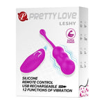 Ou vibrant wireless din silicon Pretty Love Leshy cu telecomandă